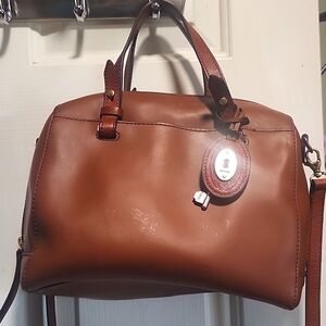 Fossil Handbag With adjustable shoulder strap PU coated leather cowhide